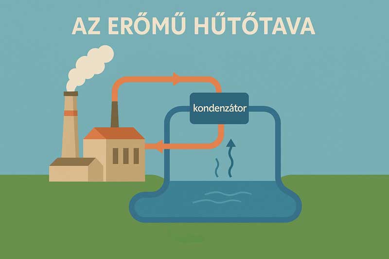 Az erőmű hűtótő működése - infografika